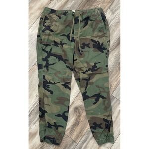 NWT Gap Pants Men Large Green Camouflage Casual Flex Stretch Essential Joggers